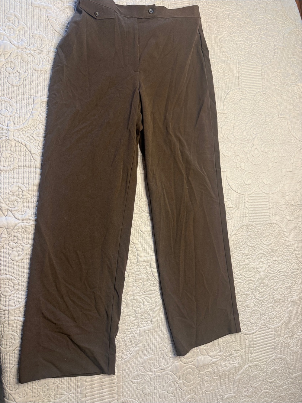JM Collection Brown Wide-Leg Trousers